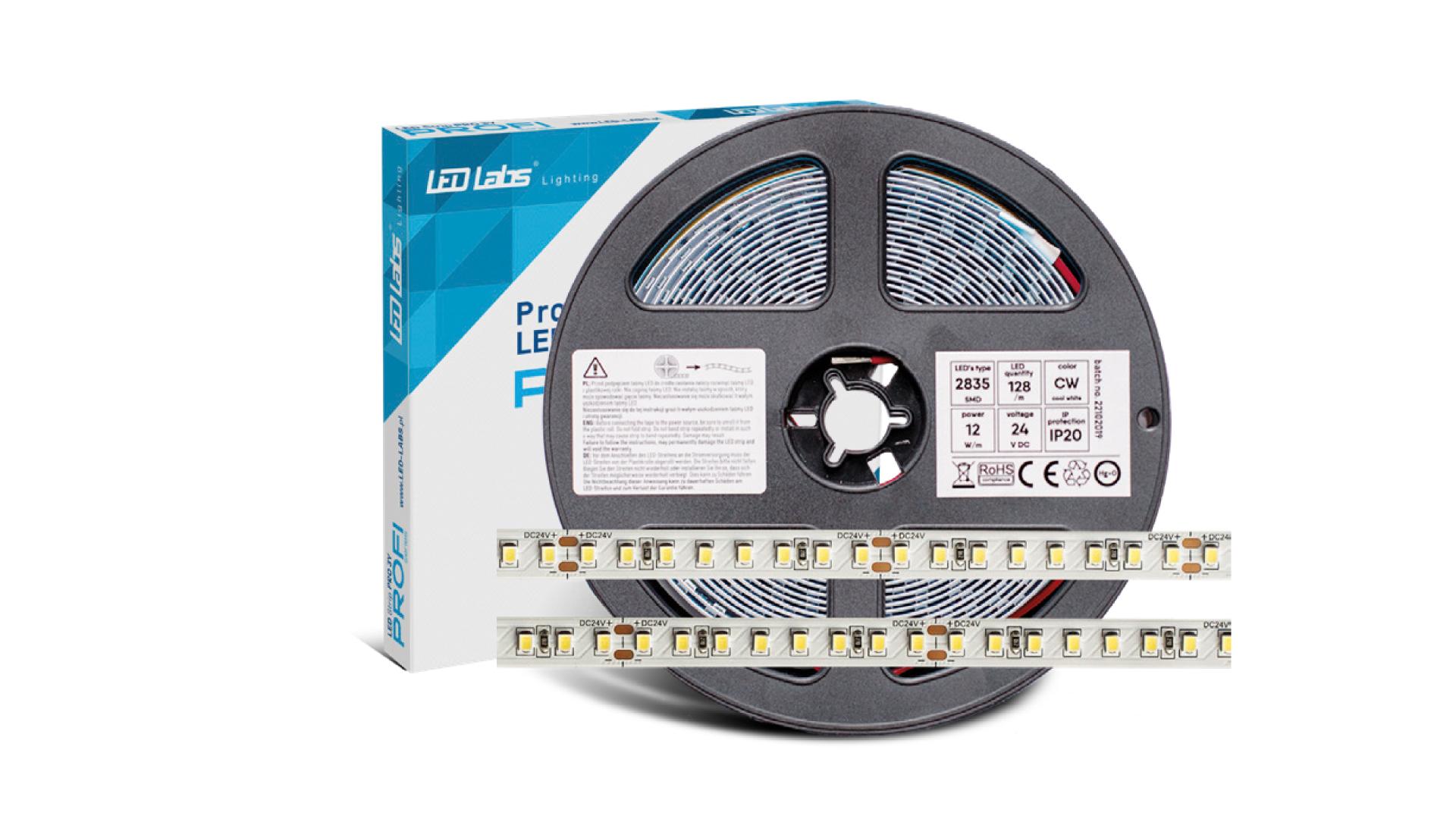 PROFI 24 V 640 LED STRIP 2835 SMD 12 W 3000 K 130 lm/W ★ Sklep Led - Labs